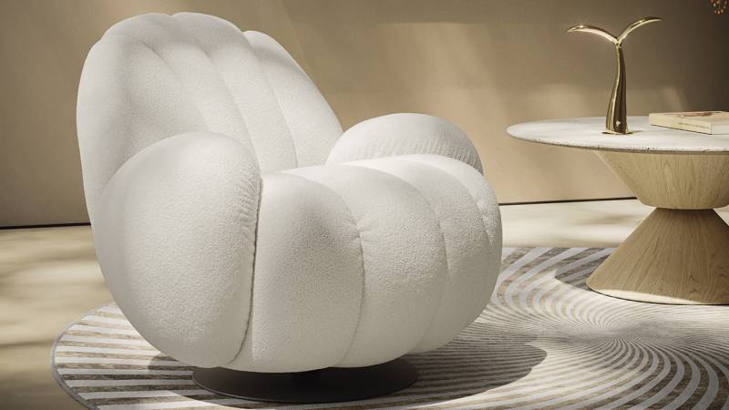 Fauteuil généreux Natuzzi Seashell